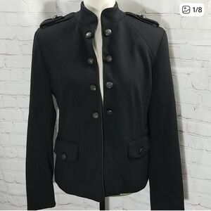 Willi Smith Black Military Jacket w silver buttons size small